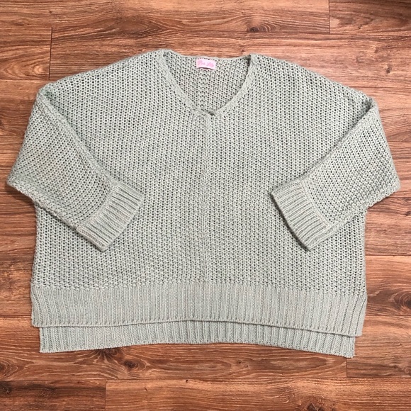 Pink Lily Knit Sweater in Sage - Picture 2 of 6